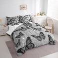 thumbnail image 4 of Feelyou Romantic Butterfly Animal Twin Bedding Sets 7-Piece, Fashion Bling Stars Bedding Comforter Set, Chic Sequin Print Grey Sheet Sets, Breathable Home Decor, 4 of 8
