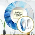thumbnail image 3 of Designart "Swirling Blue Wave Spiral" Abstract Spirals Blue Large Round Mirror - Round Office Mirror Wall Decor - Modern Round Printed Mirror - 29" x 29", 3 of 6
