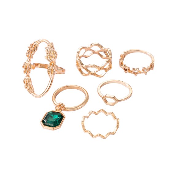 RYRDWP Five-pointed Star Wave Geometry Ear Of Ring Six-piece Set