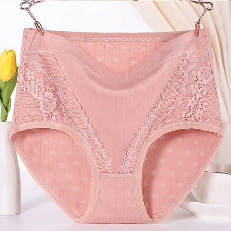Njoeus Cotton Underwear for Women High Waist Leak Proof Panties Ladies Panty Plus Size Lace Briefs Womens Full Coverages Underwear XL-6XL