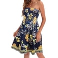 thumbnail image 7 of Viadha Summer Dresses for Women 2024 Vacation Women's Bohemian Style Strapless Elastic Band Dress Without Sleeves Strapless Bra Fashionable Floral Print Dress, 7 of 7