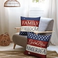 thumbnail image 4 of Fourth of July Independence Day Pillow Covers Vintage God Bless America Family Freedom Pillow Cases 20 x 20 Inch Patriotic Star Stripes 4th of July Cushion Case for Sofa Couch Set of 2, 4 of 6