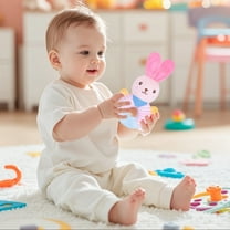 Hand Shaking Rattle Plush Toy Soothing Sounds for 3-12 Months Sensory Play Sleep Aid