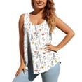 thumbnail image 2 of Fewfanhot Womens Tops Trendy Summer Tank Tops 2026 Pleated Square Neck Loose Fit Casual Flowy Tunic Elegant Flowy Summer Shirt For Ladies, 2 of 7