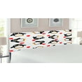 thumbnail image 2 of Sea Animals Headboard, Penguins with Heart Shapes Romantic Valentines Day, Upholstered Decorative Metal Bed Headboard with Memory Foam, King Size, Mustard White Black, by Ambesonne, 2 of 4