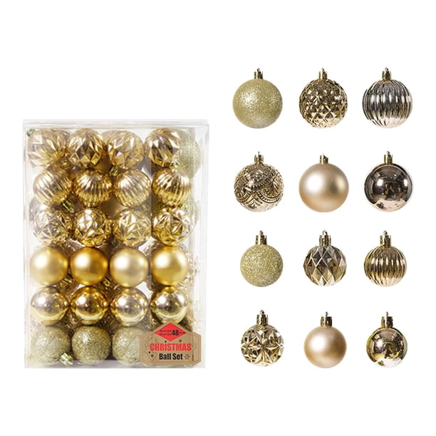 48 piezas de Adornos colgantes para árboles de Navidad Gloria Dorado 6 cm 4 cm colgante