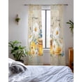 thumbnail image 3 of Daisy Spring Floral Sheer Curtains 63 Inch Length 2 Panels Set for Living Room/Bedroom, Farmhouse Botanical Bees Elegant Kitchen Curtains Grommet Semi-Sheer Curtains Window Treatments 42"x63"x2, 3 of 7