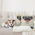 thumbnail image 4 of Ambesonne Pug Throw Pillow Cover 2 Pack, Cartoon Pug Caricature, 20", Taupe Black Red, 4 of 7