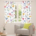 thumbnail image 2 of Homewish Multicolor Flower Butterfly Blackout Curtains Set of 2 (52x84 Each),Rustic Botanical Window Curtains,White Green Blue Curtains and Drapes For Girl Kids,Microfiber Bedroom Decor, 2 of 6