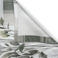 thumbnail image 3 of Flowery Kitchen Curtains, Nostalgia Colors Blooming Peony Floral Huddle with Leaves Plaid Details, Window Drapes 2 Panel Set for Kitchen Cafe Decor, 55" x 39", Grey Teal Pale Mustard, 3 of 4