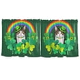 thumbnail image 7 of Yayeee Kitchen Curtains Tier Set of 2 Light Filtering 57"x24" Over Sink Window Panels, Cat Clover Pattern, 7 of 7