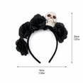 thumbnail image 3 of Party Accessory, Halloween Skeleton Decorations Green Artificial Flower Headband, Dia de Los Muertos Themed Piece, Floral Decorations for Party for Masquerade, Ball Prop 8 Inch 1, 3 of 4
