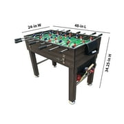 KICK Quad 48″ 4-in-1 Multi Game Table (Brown) - Foosball, Billiards/Pool, Glide Hockey and Table Tennis