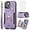 Purple, variant on Phone Case for iPhone 14 6.1 inch Wallet Cover with Screen Protector and Wrist Strap Lanyard RFID Credit Card Holder Ring Stand Cell Accessories iPhone14 5G i i-Phone i14 iPhone14case Women Men Black