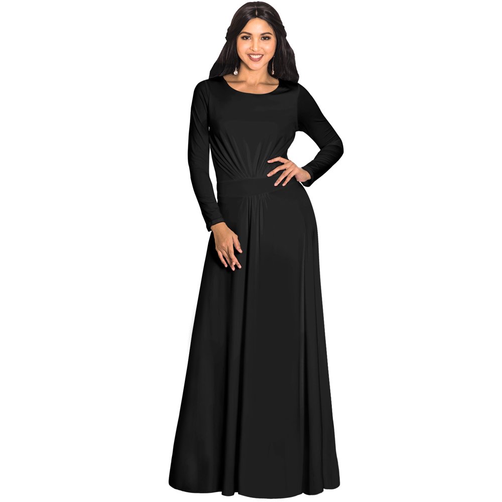 KOH KOH - KOH KOH Long Sleeve Modest Fall Elegant Evening Flowy Empire ...