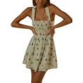 thumbnail image 2 of Txlixc Vestido Sin Mangas Sin Espalda Para Mujer, Estampado De Flores Plisado Vendajes De Amarre Verano Casual Corte Suelto Corto De Una Pieza Txlixc  Moda, 2 of 5
