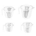 thumbnail image 4 of Abbracc 4 Pieces Measuring Cups Measure Jugs Lightweight coffee milk Transparent set A, 4 of 9