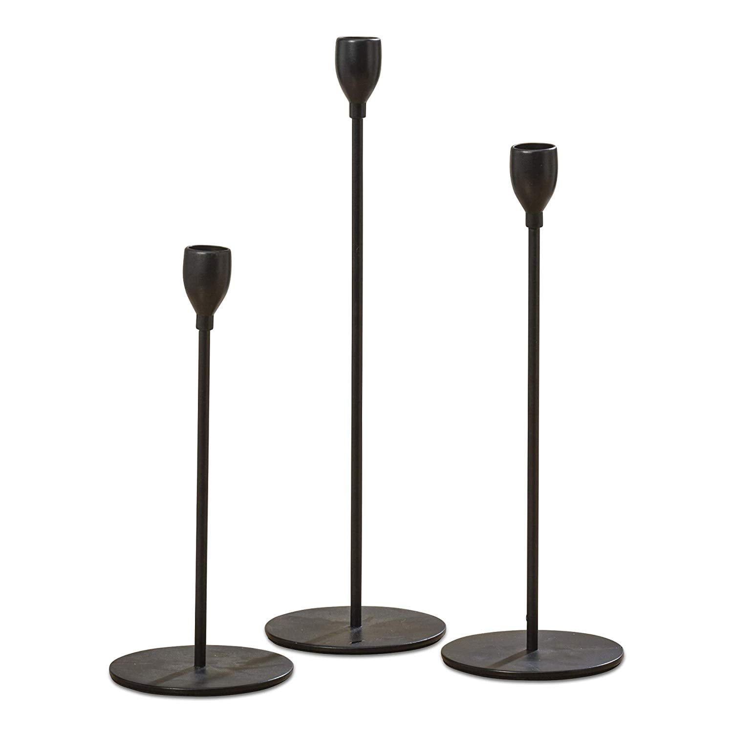 Scandi Style Tulip Top Taper Candle Holders, Set of 3, Artisan Crafted,  Black, Iron, 13, 11, and 9 inches - Walmart.com