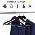 thumbnail image 4 of Quality Wooden Hangers - Slightly Curved Hanger Set in 10-Pack - Solid Wood Coat Hangers with Stylish Chrome Hooks - Heavy-Duty Clothes, Jacket, Shirt, Pants, Suit Hangers (Mahogany, 10), 4 of 6