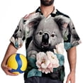 thumbnail image 4 of Koala Men's Short Sleeve Printed Poplin Shirt with Spread Collar Tops - Casual Button Down Summer Beach Shirt for Men and Women, 4 of 6