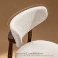 thumbnail image 3 of Dining Chair Set of 2, Upholstered Wooden Dining Chairs with Curved Back, Modern Fabric Kitchen Side Chairs, Linen/Walnut, 3 of 7