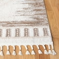 thumbnail image 3 of SAFAVIEH Moroccan Tassel Willard Wavy Striped Shag Area Rug, Ivory/Beige, 9' x 12', 3 of 8