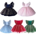 thumbnail image 2 of Las niñas se visten para el verano Arco Lentejuelas Vestidos Boda Fiesta de cumpleaños Niños Vestidos de malla Tul Princesa Niños Ropa 0-4Yrs12-18M (Etiqueta 90) Gao Jinjia LED, 2 of 2