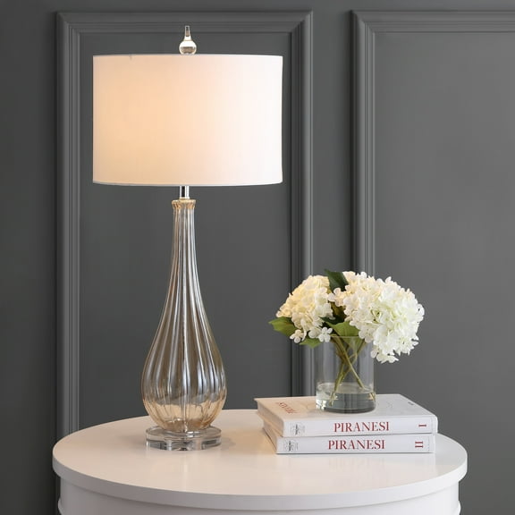 JONATHAN Y Dew Drop 32.75" Glass/Crystal LED Table Lamp, Champagne, JYL2070A