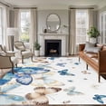 thumbnail image 3 of Blue Butterfly Farmhouse Area Rug 5x7 FT, Non Slip Bedroom Throw Carpet, Spring Pastoral Butterflies Washable Soft Floor Carpet Non-Shedding Rug for Dining Room Bedside Classroom Desk, 3 of 9