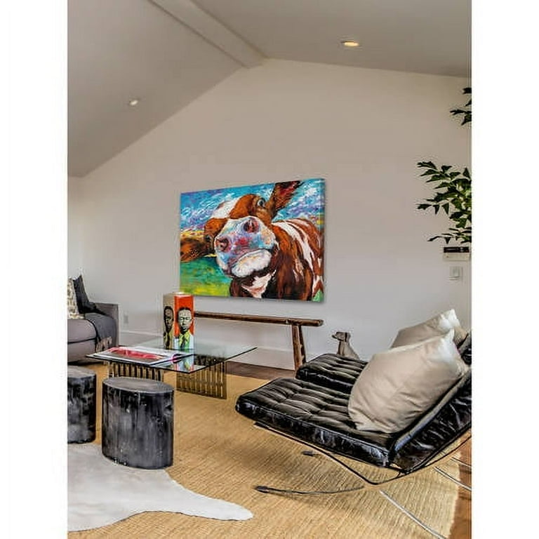 Marmont Hill Curious Cow I Canvas Wall Art - Walmart.com