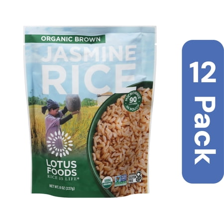 Lotus Foods Organic Jasmine Brown Rice 8 oz (Pack Of 12)