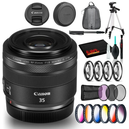 Canon RF 35mm F/1.8 IS Macro STM Lens with Filters and Backpack (International Version)