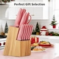 thumbnail image 4 of 14-Piece Kitchen Knife Set with Block, High Carbon Stainless Steel Sharp Chef Knives with Built-in Sharpener, Ergonomic Handles, Professional Cutlery for Home Cooking & Gifts, Pink, 4 of 4