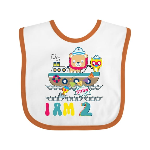 Inktastic Lion and Bird Kids 2nd Birthday 2 Years Old Boys or Girls Baby Bib