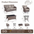 thumbnail image 2 of Bellefurn Luxury 5 Piece Outdoor Patio Furniture Sets with Swivel Rocker Chairs,Sofa and Coffee Table,High Back Wicker Outdoor Conversation Sets for Porch Deck Garden Backyard, 2 of 11