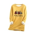 thumbnail image 2 of Tenues Mignonnes pour Femmes, Mode Décontractée d'Hiver, sous-Couche en Peluche Chaude, Pull Imprimé de Noël, Manches Longues, Col Rond, Tenues de Travail Décontractées pour Femmes en Solde, 2 of 6