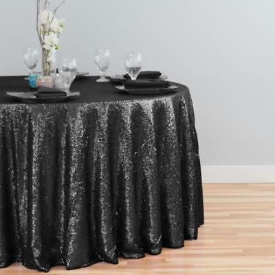 120 In Round Sequin Tablecloth Black Com 120 In Round Sequin Tablecloth Black, Black Round Tablecloth 120