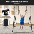 thumbnail image 6 of Kids Gymnastics Bar for Home Gym, Black Adjustable Height Horizontal Gymnastic Training Bar with Rings, Foldable Steel Balance Trainer for Children, Space Saving Kids Gym Equipment, 6 of 9
