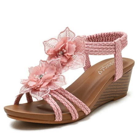

Women Sandals Open Toe Chunky Heel Ankle Strap Sandals Summer Bohemian Platform Sandal Party Dressy Shoes