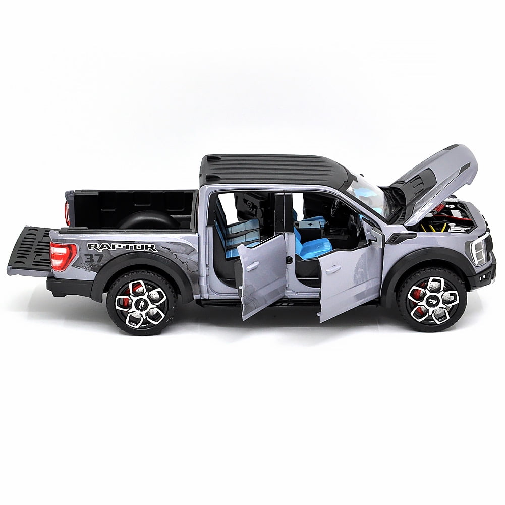 1: 20 Suitable for Ford Raptor F150 alloy die-casting metal car model, with sound, light and rebound functions, children's toy car collection, boys' birthday gift