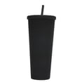 thumbnail image 1 of 710ml Plastic Tumbler with Lid and Straw, Reusable Iced Coffee Cups Smoothie Cup, 1 of 5