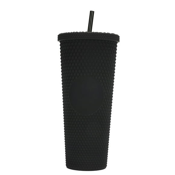 710ml Plastic Tumbler with Lid and Straw, Reusable Iced Coffee Cups Smoothie Cup