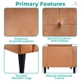 thumbnail image 6 of Modern Tight Back Upholstered Genuine Leather Accent Chair, Single Sofa Chair with Armrest for Living Room, Apartment, Small Spaces, Leather, Tan, 6 of 12