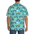 thumbnail image 3 of Balery Cartoon Monster Truck Camisa Casual de Manga Corta con Botones para Hombre, Texturizada, Estilo Cubano, para Playa, Verano-Small, 3 of 5