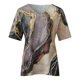 thumbnail image 4 of Blusa de manga corta con cuello en V para mujer de moda Camiseta con estampado de verano Tops sueltos Fridja  bn7414, 4 of 5