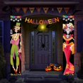 thumbnail image 2 of Letrero de porche de fiesta del Día de los muertos mexicano, cortina de puerta colgante de Halloween, cartel de porche colgante, letreros de bienvenida para el hogar, decoración de fiesta, 2 of 4