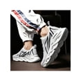 thumbnail image 5 of SIMANLAN Men Breathable Trainers Lightweight Round Toe Hiking Comfortable Sneakers White 8.5, 5 of 5