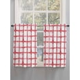 thumbnail image 5 of Red Buffalo Plaid 2 Panel Kitchen Curtains for Windows, Farmhouse Check Stripes Retro Geometric Bathroom Privacy Curtain, Home Décor Window Treatment for Bedroom/Living Room 55"x45", 5 of 6
