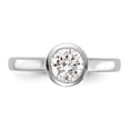 thumbnail image 4 of Solid 14k White Gold Round Bezel Solitaire Engagement Ring with CZ Cubic Zirconia Size 7, 4 of 8