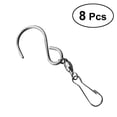 thumbnail image 1 of 8 Pcs Clip Pivotant Suspendu Crochets en Acier Inoxydable S Rotation Spirale pour Carillon Ou Ornements Crochets, 1 of 8